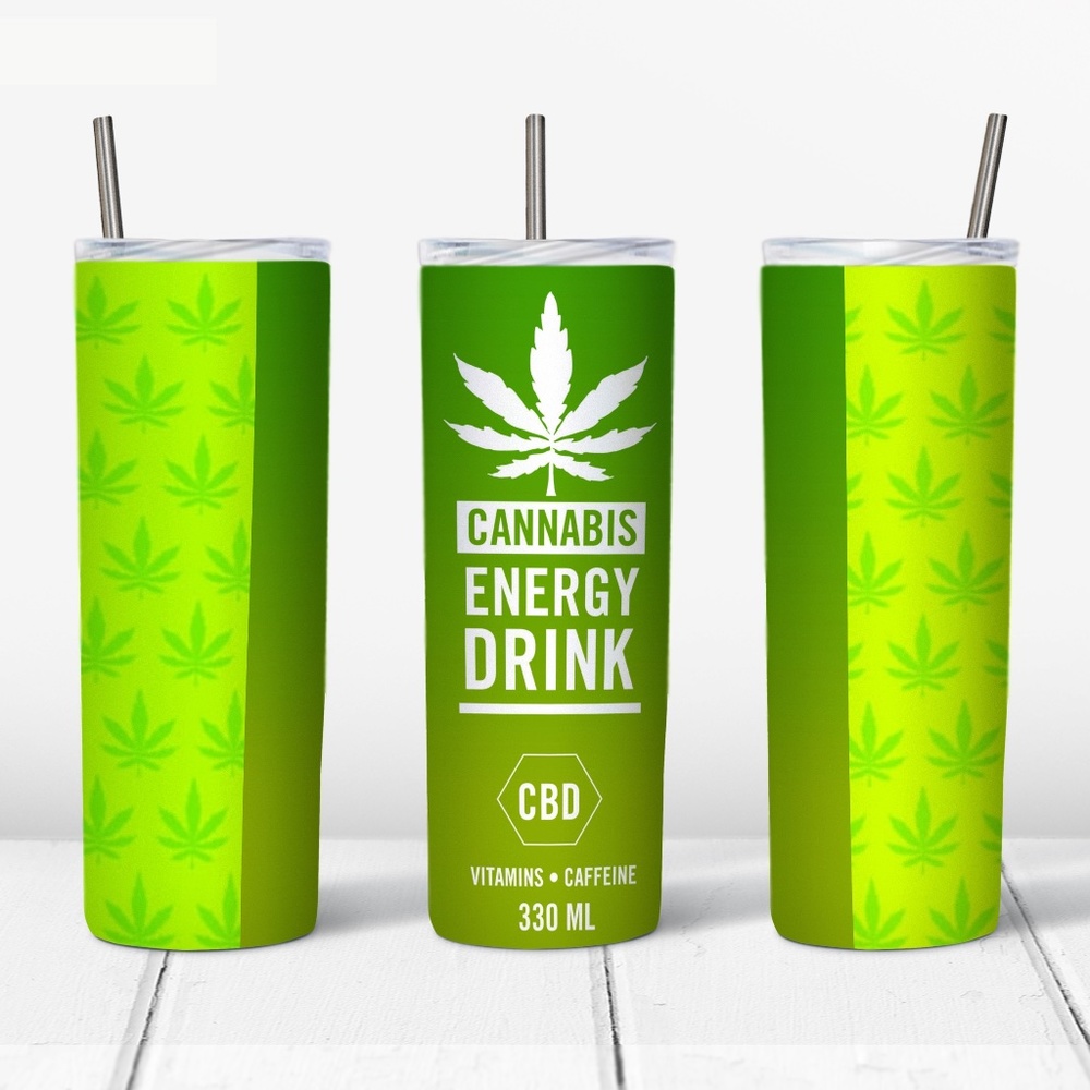 CANABIS-Energy-Drink 20 Oz Skinny Sublimated Tumbler